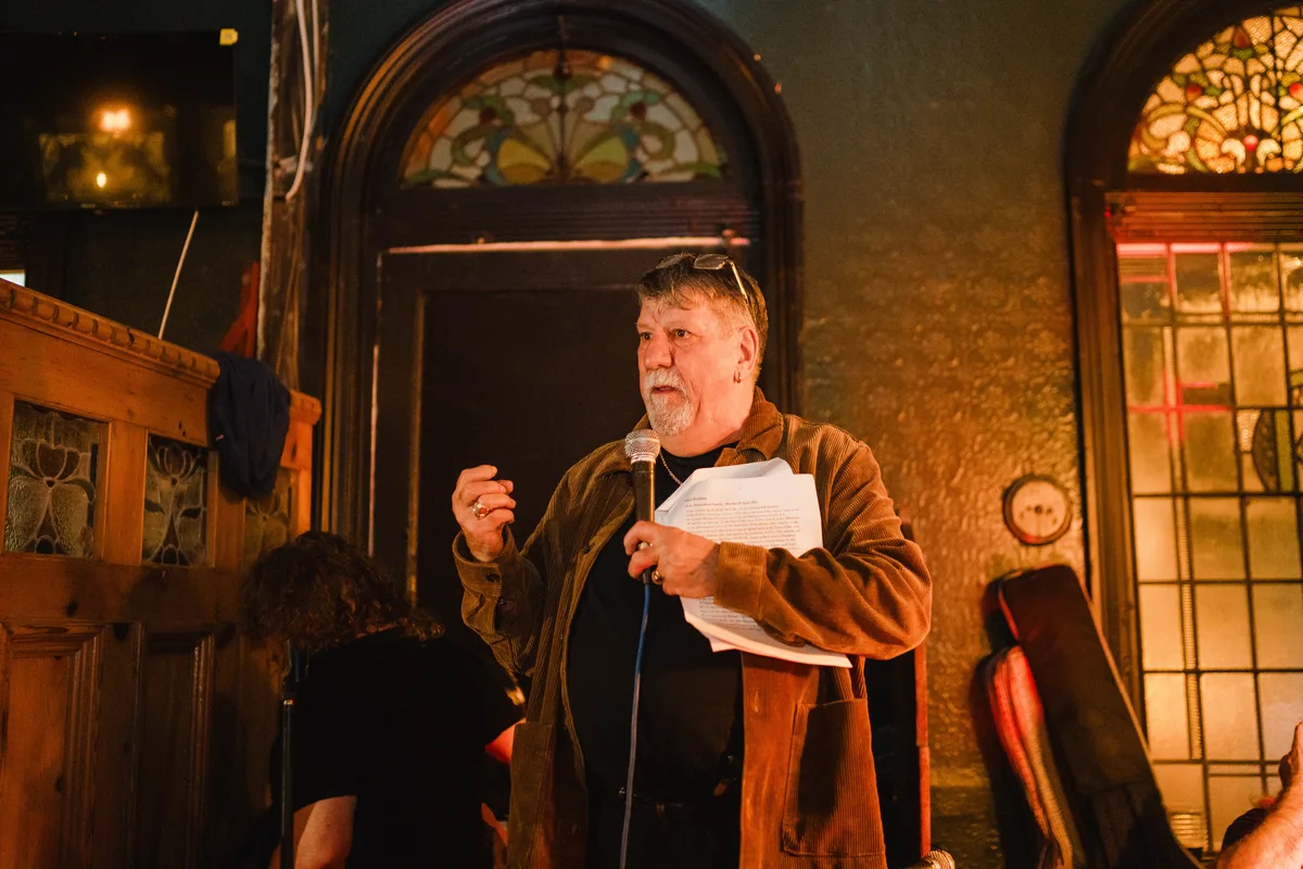 Opening night speeches with civic leaders and historians at The Anchor Digbeth